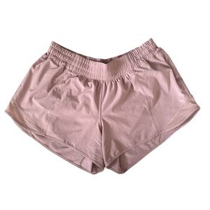 Lululemon Hotty Hot High Rise Lined Short 4” Size 10 Tall Dusty Pink